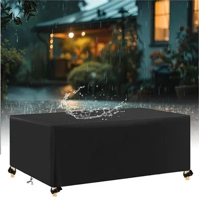 Image de Housse pour meubles de jardin - Housse pour terrasse - Protection des meubles - Résistante au vent et aux déchirures - 200 x 150 x 90 cm - Noir