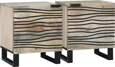Imagen del producto de Mesa de noche 2 uds. Blanco 40 x 33 x 46 cm