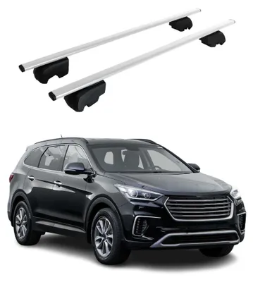 Image de Barres de toit pour Hyundai Santa Fe III / Grand Santa Fe 2013-2018 Fer Gris 2x, Image générée par une IA
