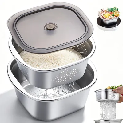 Edelstahl-Küchensieb 4600 ml 28 cm mit Deckel