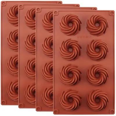 Produktbild von Omgoods – Set mit 4 Silikon-Wirbelformen – Antihaft-Schokoladenformen