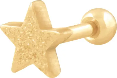 Produktbild von Ohrpiercing Chirurgenstahl Ohrpiercing STERN + DIAMANTOPTIK  Gold Stablänge: 6mm