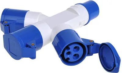 Produktbild von 3-fach CEE Verteiler mit CEE Stecker, 16 A, spritzwassergeschützt