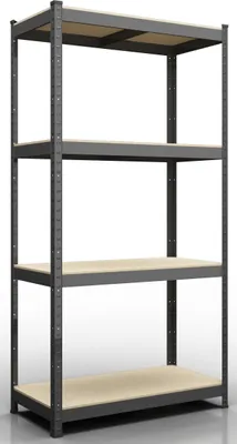 Produktbild von Lagerregal Kellerregal HausRegal BüroRegal Steckregal Schwerlastregal Lager- & Regalsysteme 1500/750/300-4/175 kg Schwarz lackiert