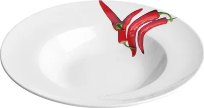 Image de Assiette à pâtes en porcelaine 27 cm Poivrons