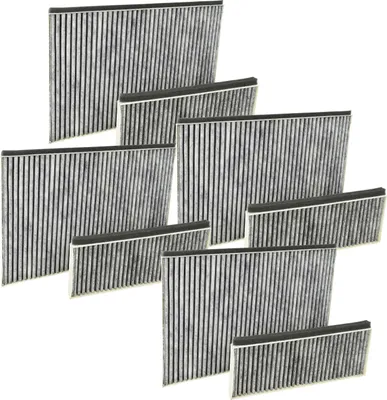 Produktbild von vhbw 8x Filter kompatibel mit Siemens LC91KWW60, LC91KWV60/04, LC91KWV60/03, LC91KWV60/02 Dunstabzugshauben - 8x Aktivkohlefilter Grau Weiß