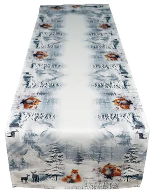 Produktbild von Tischdecke Tischläufer Druck Fuchs Winterwald 40 x 140 cm