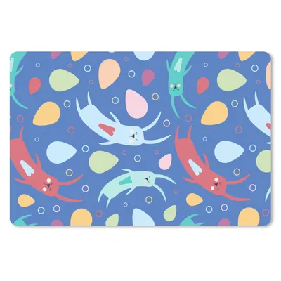 Produktbild von MuchoWow® Schreibtischunterlage Kaninchen - Pastell - Muster 60x40 cm - XXL Mauspad - Großes Mauspad