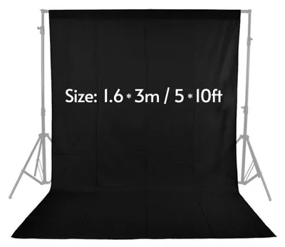 Produktbild von 1,6 x 3M/5 x 10FT-Fotografie-Studio-Vlies Kulisse / Hintergrund Bildschirm 3 Farben fuer Option schwarz weiss gruen