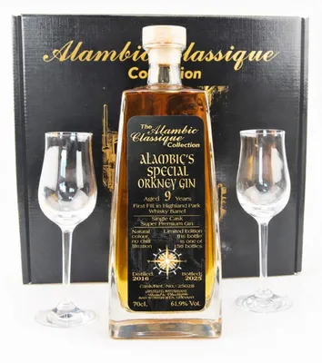 Produktbild von Gin 2016 Alambic´s Special Orkney Geschenk-Set 9 Jahre gereift