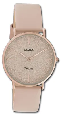 Produktbild von Oozoo Damenuhr Vintage Series C20206 pinkgrau Lederarmband Quarz Analoguhr D3UOC20206