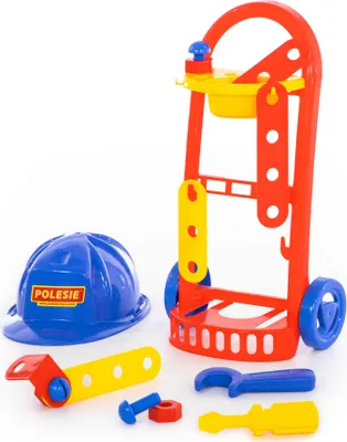 Produktbild von Werkzeugwagen Kinder Spielset Trolley mit 14-tlg. Heimwerker Handwerker Werkzeug
