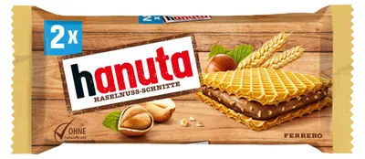 Obrázek produktu pro Hanuta lískooříškový plátek s jemným ochuceným kakaovým krémem a oplatkou 44g