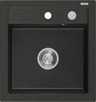 Produktbild von Mexen Vito 1-Becken-Granit-Spüle 520 x 490 mm, Schwarz/Gold Metallisch - 6503521000-75