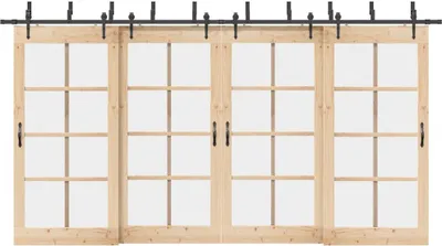 Produktbild von HOMMIE Schiebetürbeschlag-Set 427cm Stahl Schwarz Promotion126423 - Türen & Zubehör