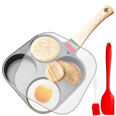 Spiegeleipfanne 28 cm, 4 Mulden, Antihaft, Aluminium, Induktion, schwarz