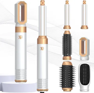 Immagine prodotto di Kit per acconciature - Styler 6-in-1 - Per capelli professionali - Tecnologia di flusso d'aria intelligente - Dimensioni: 5x5x15 cm - Colore: bianco