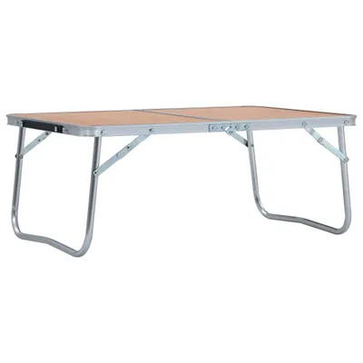 Image de Table de camping pliante marron aluminium 60 x 40 cm