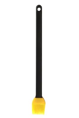 Produktbild von BBQ Silikonpinsel 36cm | Grillpinsel Silikon | Marinadenpinsel Küchenpinsel Kunststoff | Kochpinsel Marinierpinsel Schwarz Gelb