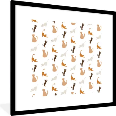 Produktbild von MuchoWow® MuchoWow® Gerahmtes Poster Haustiere - Farben - Muster 40x40 cm - Poster mit zchwarzem Bilderrahmen - Poster - Plakat im Rahmen