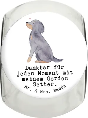 Produktbild von Mr. & Mrs. Panda Dose Gordon Setter Moment L 870ml - Weiß - Geschenk, Vorratsglas, Shetter, Keksdose, aufbewahrungsglas, glasbehälter, Vorratsbehälter, Jagdhund