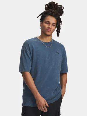 Image de T-shirt pour homme Under Armour UA M HW OS LOGO WASH SS-BLU SM