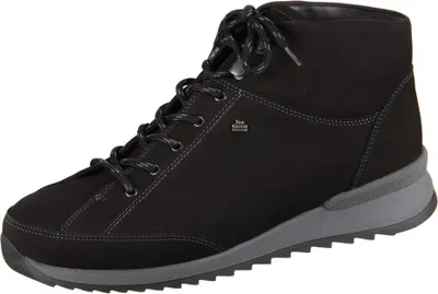 A black boot with gray accents and sole, shown from the side against a white background.