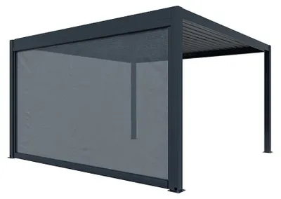 Produktbild von Outgarden Anthrazit 3x3 Meter Pergola Sonnenschutzrollo, Kompatibel mit Alu Pergolen Solis Viva Brisa Terra, Wetterbeständiger Markisenstoff, Einfache Montage, Manuelle Bedienung