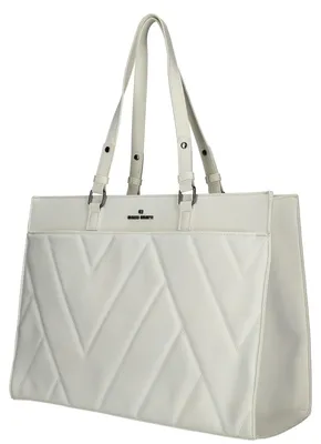 Produktbild von Große Damen Tasche Schultertasche Bag Leder Optik Handtasche Weiß