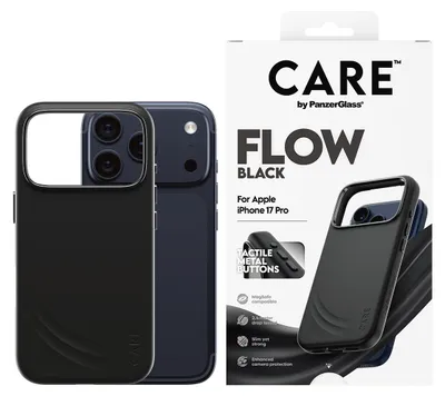 Produktbild von PanzerGlass CARE™ by ® Flow Case Schwarz m. MagSafe iPhone 17 Pro, Cover, Apple, Apple - iPhone 17 Pro, Schwarz