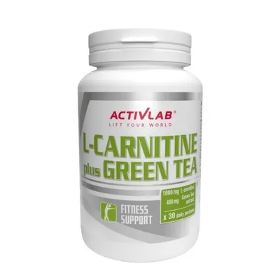 Produktbild von Activlab L-Carnitine Green Tea 60 Kapseln, 1000 mg L-Carnitin, Grüntee, 180 mg EGCG, 64 mg Koffein