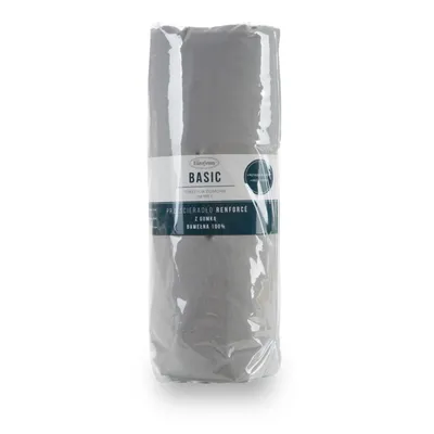 Zdjęcie produktu dla Prześcieradło z gumką Basic 140x200 +30 cm bawełna j. szare