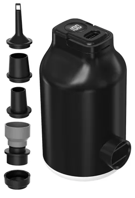 Produktbild von Elektrische Luftpumpe Akku für Luftmatratze mit 5 Düsen LED Licht Auto Abschaltung für Camping Schwimmring Luftbett