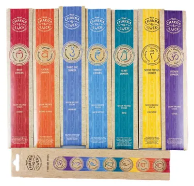 Produktbild von Chakra & Luck Chakra-Räucherstäbchen-Set – 7 Chakren, 49 Stück