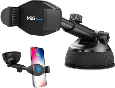 Immagine prodotto di MBG Line supporto per auto Braccio per auto con caricatore induttivo wireless Ricarica rapida smartphone per telefoni larghi 55-88 mm X7+HC33