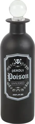 Produktbild von Schwarze Zaubertrankflasche ";Deadly Poison"; als Gothic Deko 19 cm