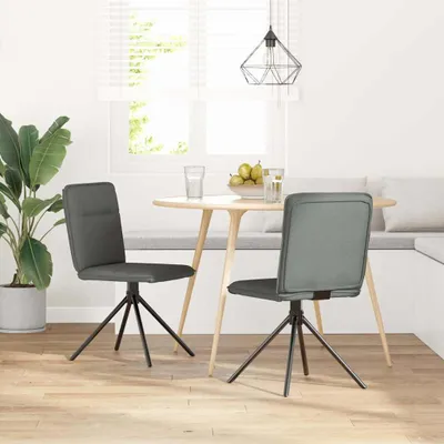 Produktbild von vidaXL Esszimmerstühle 2 Stk. Dunkelgrau Stoff