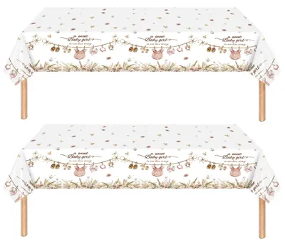 Productafbeelding van Tafelkleed voor Babyparty - 2 Stuks - 137x274 cm - Roze