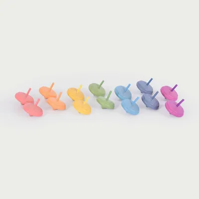 Immagine prodotto di TickiT giocattolo di legno arcobaleno trottola set - giocattolo educativo