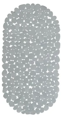 Produktbild von Relaxdays Badewanneneinlage Steinoptik, Antirutschmatte lang mit Saugnäpfen, Badeeinlage B x T: 66,5 x 34,5 cm, grau