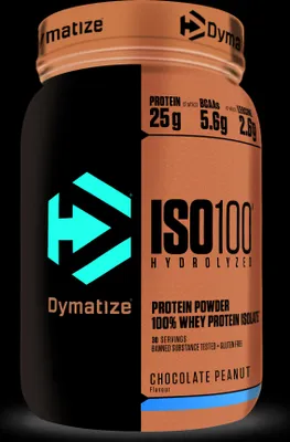 Immagine prodotto di Dymatize ISO 100 Idrolizzato 932 g di cioccolato alle arachidi / Proteine del siero di latte idrolizzate / Isolato di siero di latte premium con il 50% di idrolizzato