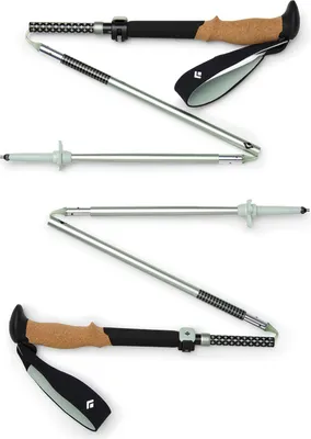 Trekkingstöcke "Pursuit Flz" von Black Diamond; zusammengeklappt; mit ergonomischen Griffen und verstellbaren Segmenten.