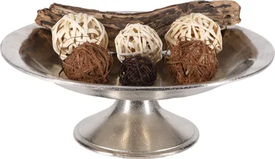 Productafbeelding van Bloemenvaas, fruitschaal, decoratieve schaal, rond, diameter 46 cm, gepolijst aluminium