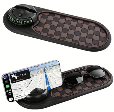 Immagine prodotto di Tappetino antiscivolo per il cruscotto dell'auto, universale, multifunzionale, adatto all'uso in auto, con supporto per telefono.
