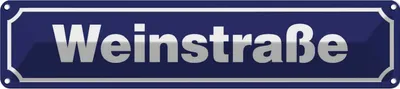 Produktbild von vianmo Blechschild 10x46 cm Weinstraße Straßenschild Abenteuer Reisen Urlaub