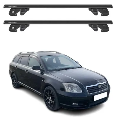 Produktbild von Dachträger Grundtäger für Toyota Avensis II Kombi 2003-2008 Alu Schwarz 2tlg, KI-generiertes Bild