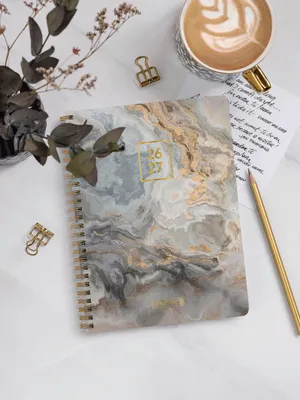 Produktbild von Schülerkalender Style 2026/2027 "Pastel Marble" | A5, Kunststoff