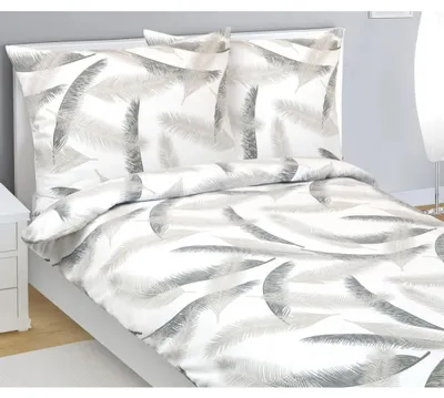 Obrázek produktu pro Flanelové povlečení - 140x200 cm. 70x90 -  šedá,bílá