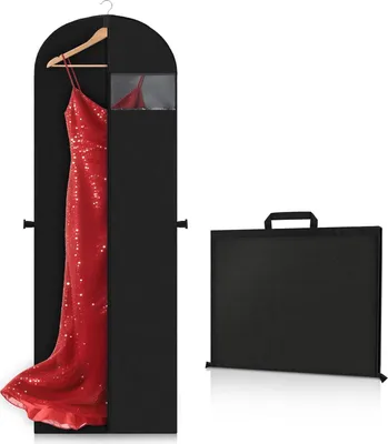 Produktbild von Kleidersack Lang 180 cm, Faltbare Kleiderhš¹lle, Atmungsaktive Kleiders?cke mit Griffen fš¹r Brautkleider Abendkleider Mantel | Schš¹tzt vor Staub, Feuchtigkeit & Motten(180¡Á60 cm£©