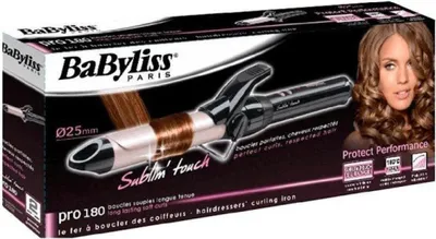 Produktbild von BaByliss Pro 180 Sublim’Touch 25 mm, Lockenstab, Warm, Alle Haare, 110 °C, 180 °C, 60 s